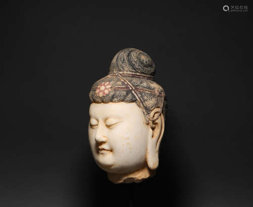 Stone buddhist head sculpture from the Northern Wei北魏时期石头释迦摩尼佛首