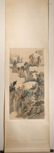 Vertical ink landscape painting by Xun Xiao from ancient China中國水墨山水畫
蕭遜
紙本立軸