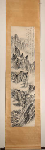 Vertical ink landscape painting by Sanzhi Lin from ancient China中國水墨山水畫
林散之
紙本立軸