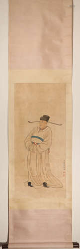 Vertical ink character painting by Shaomei Chen from ancient China中國水墨人物畫
陳少梅
紙本立軸