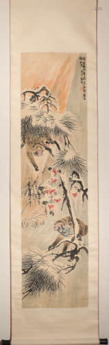 Vertical ink flower paiting by Zhang Cheng from ancient China中國水墨花卉畫
程璋
紙本立軸