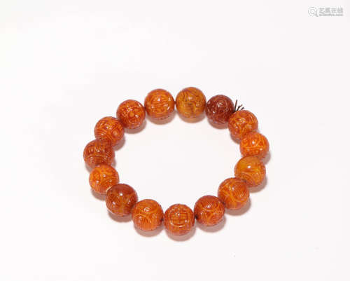 Beeswax bracelet from Qing清代蜜蠟手串