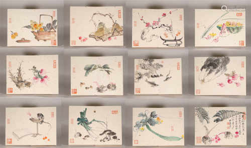 Ink flower painting album by Daqian Zhang from ancient China中國水墨花卉畫
張大千
紙本册頁