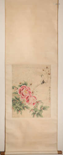 Vertical ink flowers painting by Zhizhen Xu from ancient China中國水墨花卉畫
餘致貞
紙本立軸