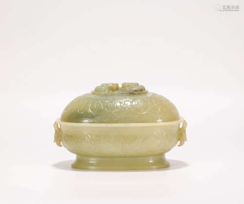 Hetian jade ritual tool from Tang唐代和田玉供盒