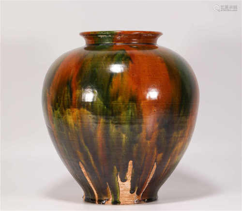 Tri-colour pot from Tang唐代三彩罐