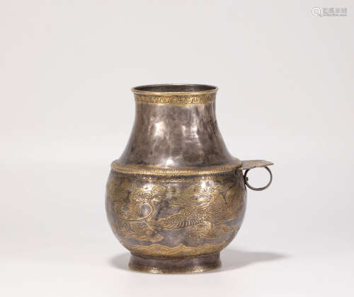 Silver and gilding cup from Liao遼代銀鎏金馬奶杯