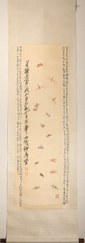 Vertical ink flowers painting by Baishi Qi from ancient China中國水墨花卉畫
齊白石
紙本立軸