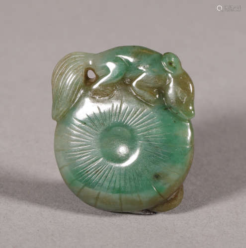 Qing Dynasty - Jadeite Squirrel Pendant