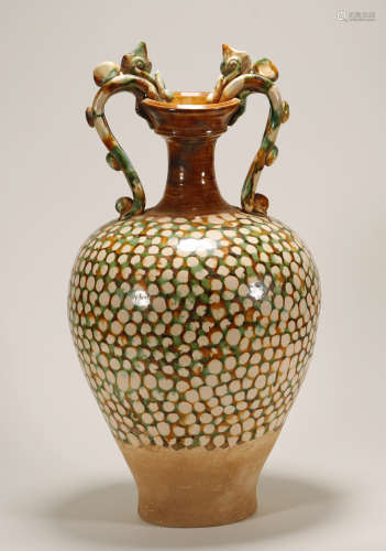 Tang Dynasty - Sancai Dragon Pattern Vase