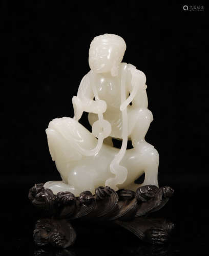 Qing Dynasty - Hetian Jade Figure Shape Ornament