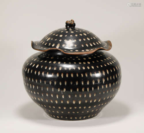 Yuan Dynasty - Patterned Black Glaze Jar