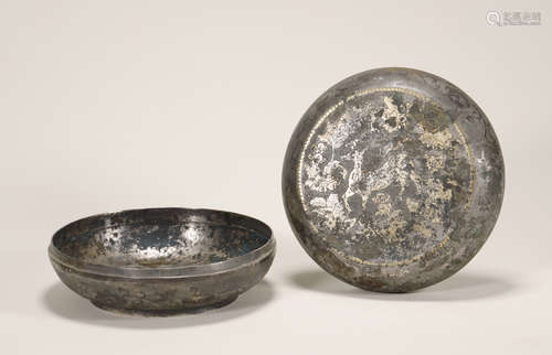 Tang Dynasty -Deer Pattern Silver Gilt Round Box