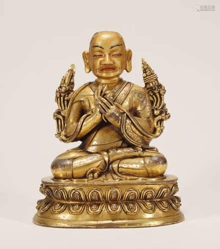 Qing Dynasty - Gilt Buddha Statue