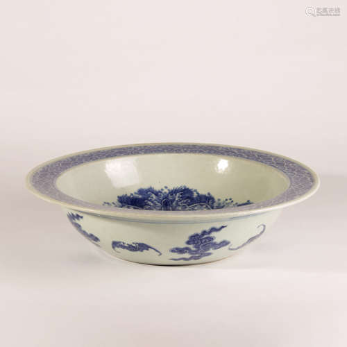 A DRAGON PATTERN PORCELAIN BASIN