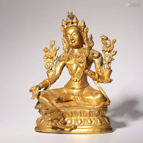 A GILT-BRONZE BUDDHA STATUE