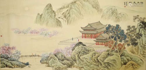 A CHINESE LANDSCAPE PAINTING HUANG QIUYUAN MARK