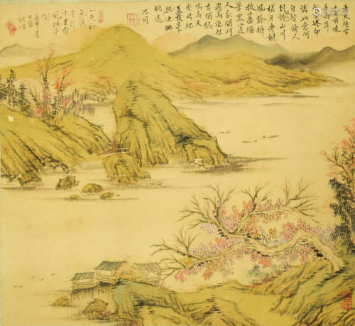 A CHINESE LANDSCAPE PAINTING SHEN ZHOU MARK