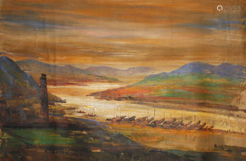 Xu Beihong -  Harbor Oil Painting