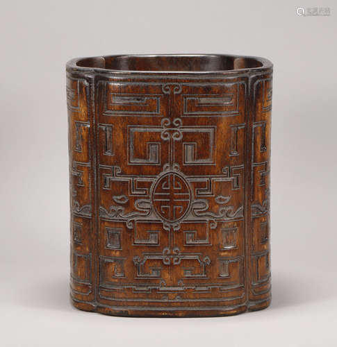 Qing Dynasty - Agarwood Brush Holder