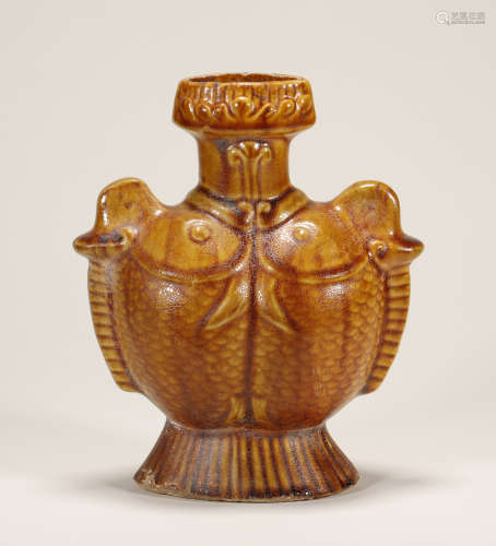 Tang Dynasty - Yellow Glaze Fish Shape Jar