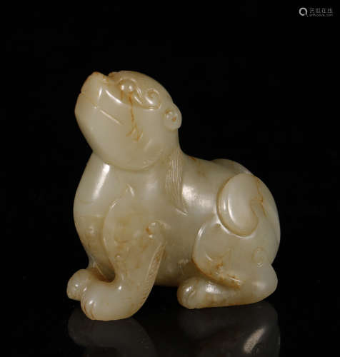 Ming Dynasty - Beast Shape Hetian Jade Ornament