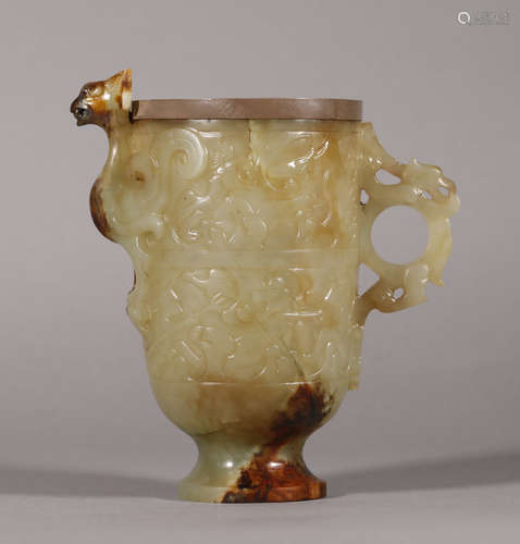 Han Dynasty -  Silver Wrap Jade Cup