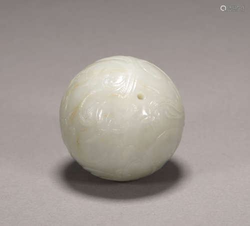 Qing Dynasty - Dragon Pattern Hetian Jade Ball