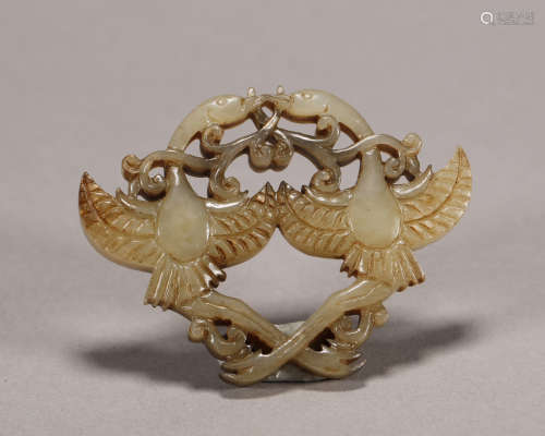 Yuan Dynasty - Crane Shape Jade Pendant