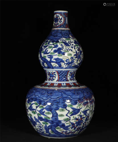 Blue and White Double Gourds Vase Jiajing Style