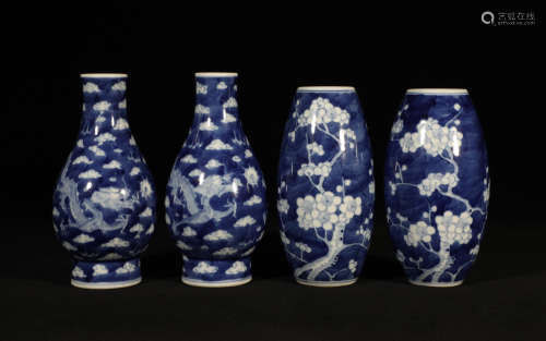 A Collection of Blue and White Vases Guangxu Style