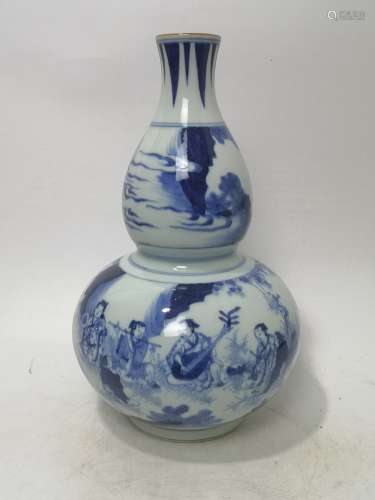 Blue and White Double Gourd Shaped Vase Chongzhen Style