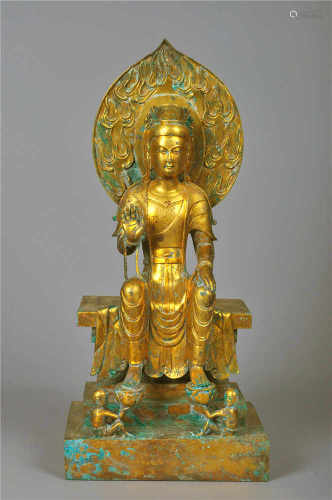 A gilded bronze figure
