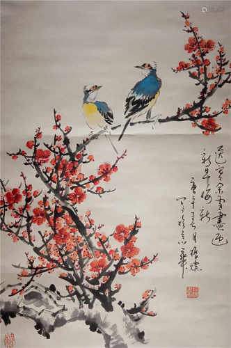 Chinese peach blossom painting