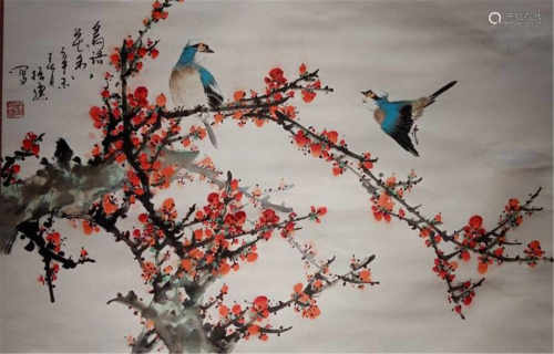 A Chinese bird and flowers painting