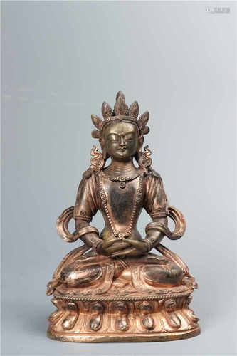 A bronze buddha statue