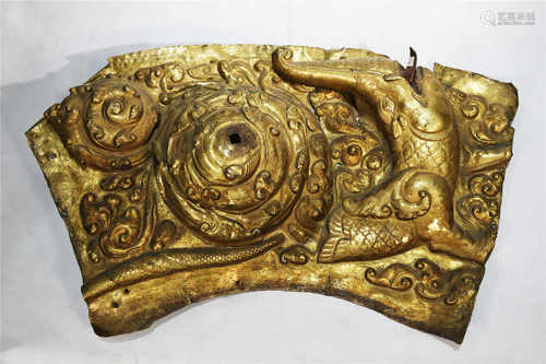 A gilded bronze buddhist plaque