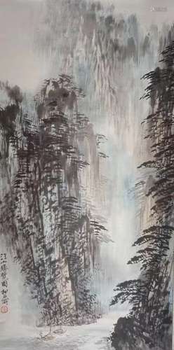 A Chinese ink bamboo painting