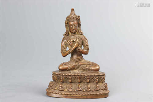 A gilded bronze buddha statue