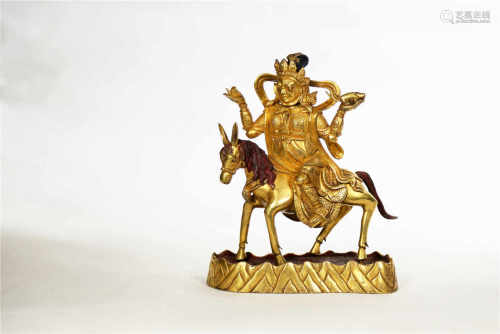 A gilded bronze of god of wealth