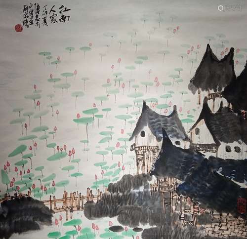 A Chinese landscape painting of southern china