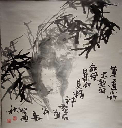 A Chinese ink bamboo painting