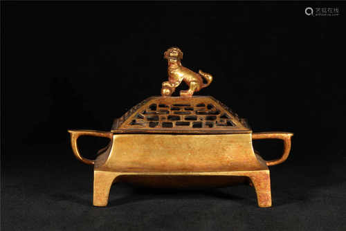 Bronze Gilt Censer Qing Style