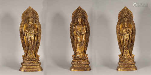 Bronze Gilt Standing Guanyin Ming Style