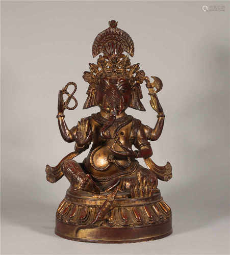 Bronze Gilt Vaishravana Qing Style