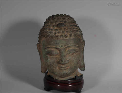 Bronze Buddha Head Ming Style