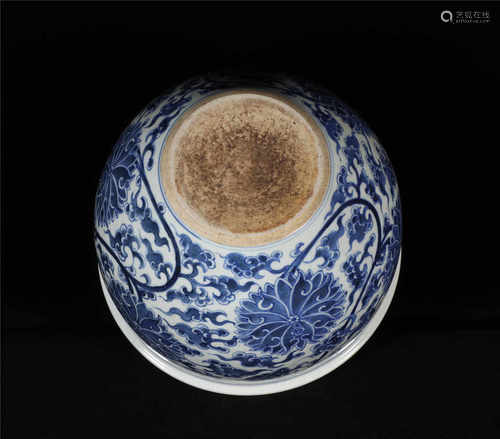 Blue and White Jardiniere Kangxi Style