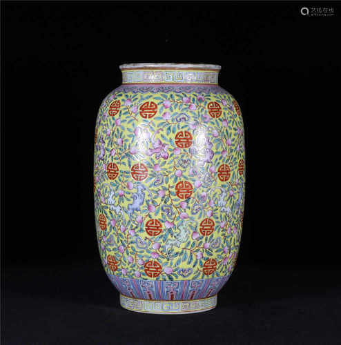 Famille Rose Lantern Vase Guangxu Style