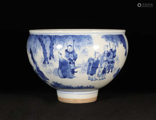 Blue and White Jardiniere Chongzhen Style