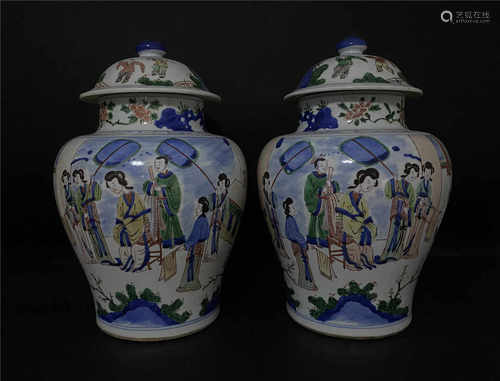 Two Famille Verte Garnitures Kangxi Period